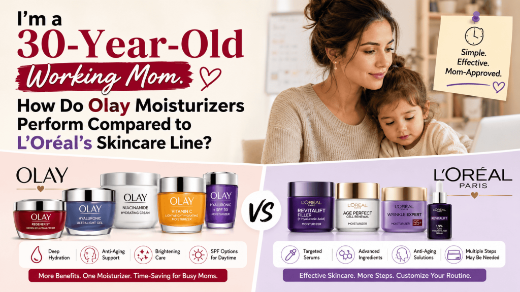 I’m a 30-Year-Old Working Mom. How Do Olay Moisturizers Perform Compared to L’Oréal’s Skincare Line?