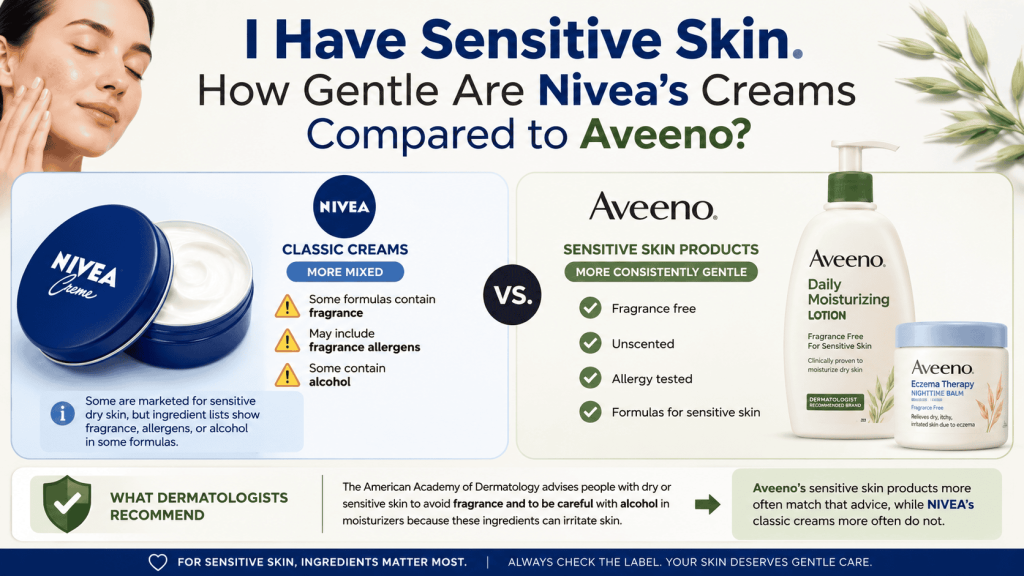 I Have Sensitive Skin. How Gentle Are Nivea’s Creams Compared to Aveeno?