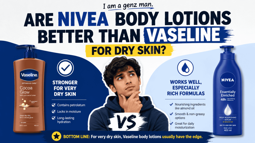 I am a genz man. are nivea body lotions better than vaseline for dry skin?